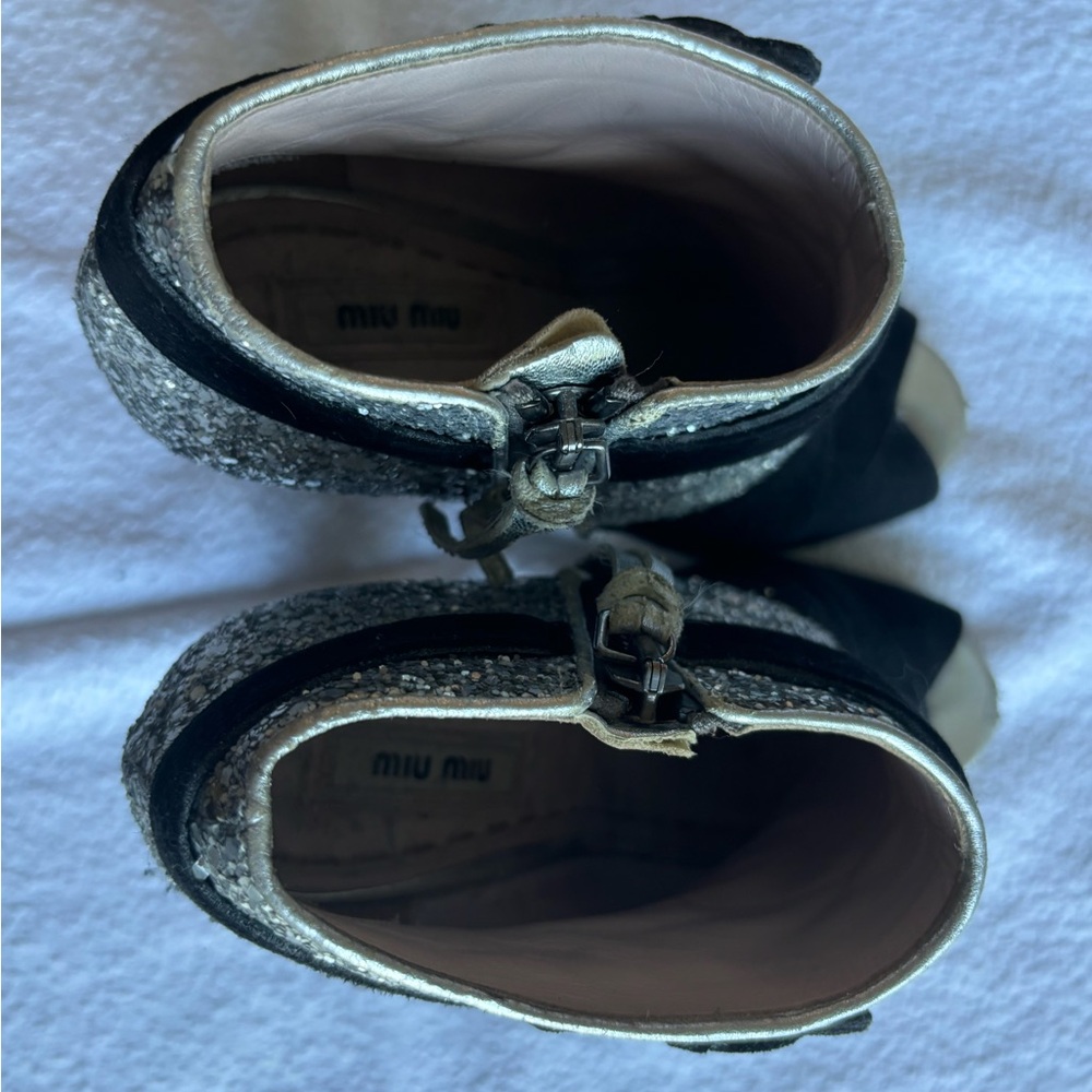Miu Miu Glitter Open Toe Boots. Size 6. Used - Go… - image 5